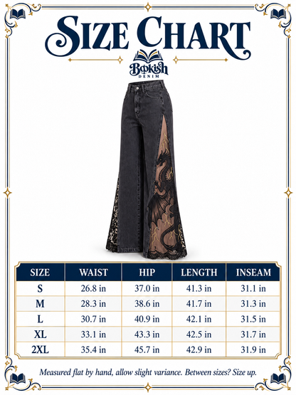BookishDenim Lace-Slit Jeans
